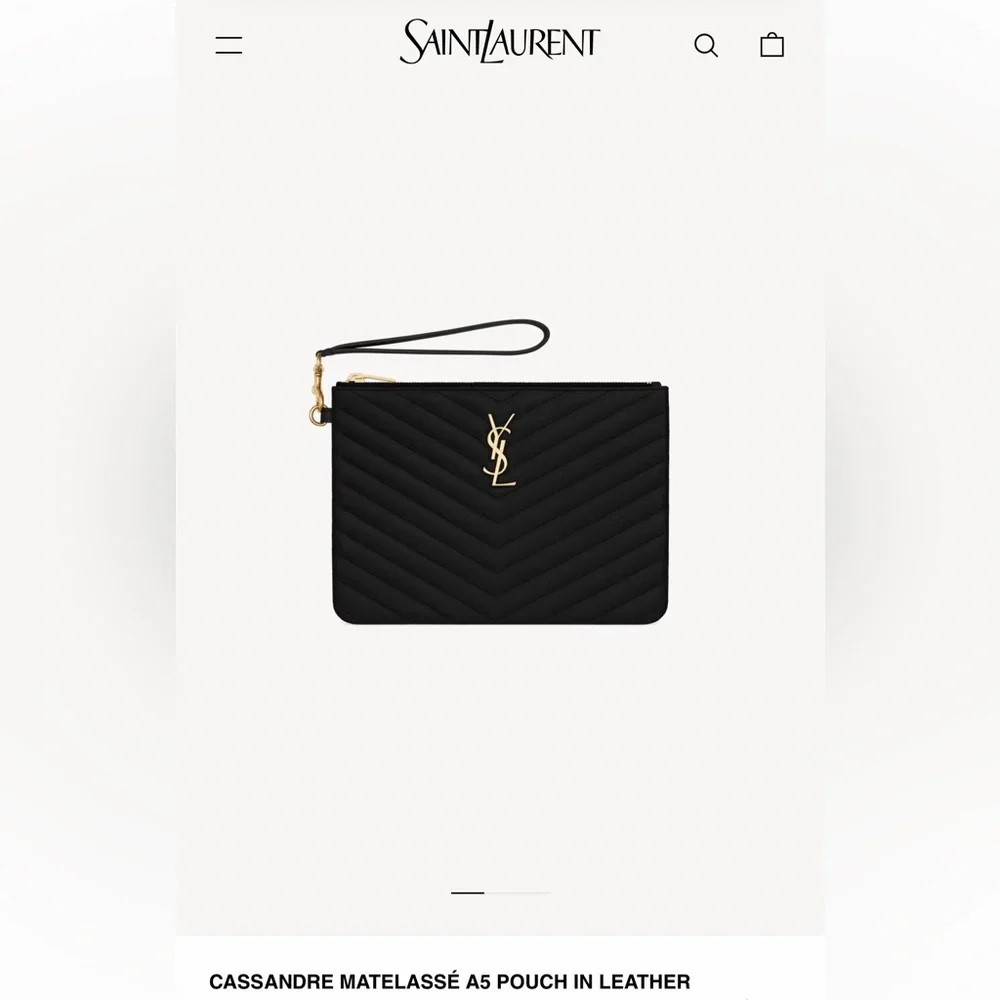 YSL CASSANDRE MATELASSÉ A5 Wristlet Pouch - Picture 10 of 11